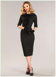 Boutique Robe fourreau fourreau <span class=keywords><strong>vintage</strong></span> à col claudine et demi-manches style années <span class=keywords><strong>50</strong></span> pour femmes - Product Image 3