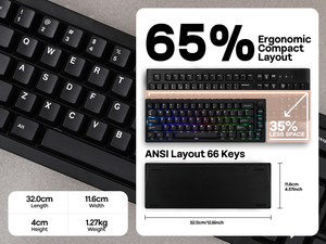 Clavier de jeu mécanique EPOMAKER P65, montage Gasket, disposition compacte 65%, sans fil tri-mode, touches PBT RGB à échange à chaud pour <span class=keywords><strong>PC</strong></span> Mac - Product Image 4