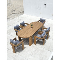 2025 Sigma Furniture Table et chaise d'extérieur en teck Mobilier d'extérieur Table de jardin Ensemble de chaises