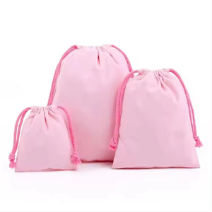 Sacs de courses en toile de coton réutilisables avec cordon de serrage pour fruits et légumes, motif lettres, vente en gros - Product Image 5