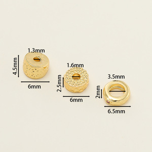 18k Gold Plated Spacer Beads Round <b>Copper</b> Plating For <b>Bracelet</b> Making DIY Jewelry Accessories - Product Image 2