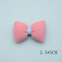 Mini nœuds rembourrés en tissu gaufré couleur bonbon, appliques en tissu doux pour pinces à cheveux et loisirs créatifs de confection de vêtements