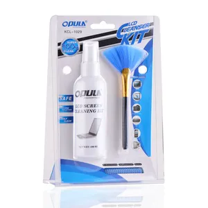 Screen cleaning spray with 100ML cleaning liquid blue brush, microfiber cloth best for LCD, computer, TV and mobile phone