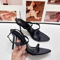 Sandales à talons hauts pour femmes, été 2026, à bout ouvert, avec lanières fines croisées à l'arrière, talon ouvert, sexy, nouveaux produits tendance