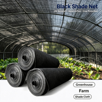 Filet d'ombrage noir tricoté en HDPE vierge 100% résistant aux UV et aux intempéries, avec œillets, pour serres agricoles et cultures