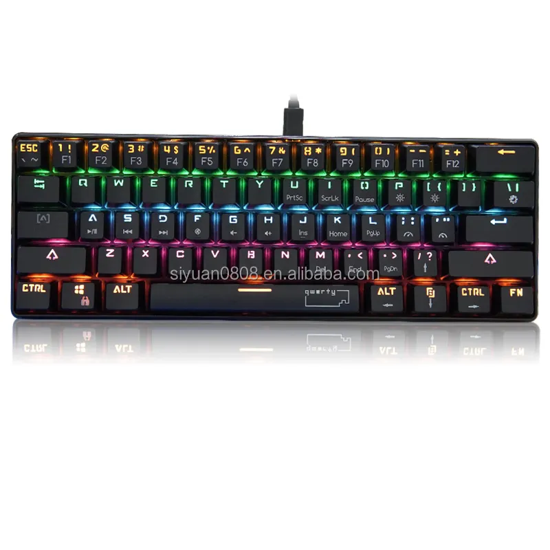 Cute Mini 60 Gaming Mechanical Keyboard Convenient Optical Waterproof Backlit RGB Mechanical Keyboard Suitable for Game Players