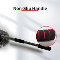 En stock, brosse en microfibre grise, outil télescopique de nettoyage de voiture, manche en acier inoxydable, ergonomique, détachable pour le lavage de voiture