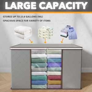 90L Rectangle Foldable 100% Polyester Multifunction <b>Clothes</b> Organizer <b>Storage</b> Box for Closet - Product Image 3