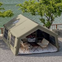 Tente gonflable de luxe de dôme de pique-nique du vert 17.2 pour le camping extérieur de famille