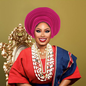 Vente en gros 2026 : Nouveaux foulards pour femmes, <span class=keywords><strong>bonnets</strong></span> nigérians Aso Oke personnalisés, mode taille unique, bandeaux africains pour femmes - Product Image 3