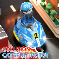 Jeu de voitures de combat cascadeurs, 2 pièces, bleu, rouge, éjection, mini voitures tamponneuses télécommandées avec pilotes, jouet pour garçons