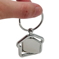 Porte-clés, accessoires pour porte-clés de voiture, souvenir, logo de sublimation de luxe, émail, maison, porte-clés en métal personnalisé vierge