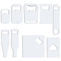 Ouvre-bouteilles personnalisés en métal blanc, 9 formes, en acier inoxydable, pour sublimation, impression double face, à personnaliser soi-même