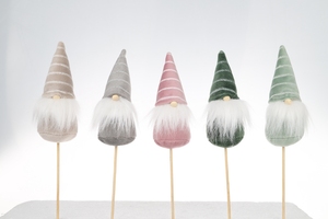 2021 Sản Phẩm Mới Vô Diện Santa Gnomes Trên Một Cây Gậy Để Trang Trí Nhà Với Faux Fur Đỏ Và Xám Trắng Lụa Màn Hình In Ấn 71Cm - Product Image 4