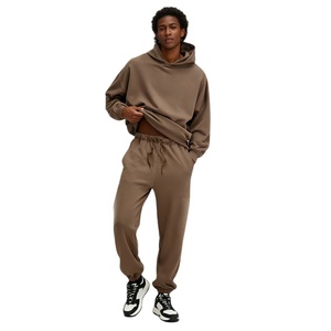 TKAN142D Men's fashion elastic waist Casual 100% Cotton Custom Printed 3D Embroidered sweatpants set - Product Image 1