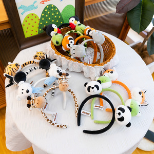 Fascia per Capelli Promozionale Zoo Personalizzata in Peluche con Design di Animali Vari: Pinguino, Elefante, Procione, Scimmia, Panda per Bambini - Product Image 3