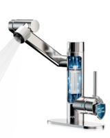 Robinet de cuisine à poignée unique avec filtre à eau intégré, 108 °   Robinet pivotant en acier inoxydable sans plomb