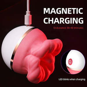 هزاز جنسي على شكل وردة مع وظيفة اللعق والتدليك، محفز للحلمات والبظر، لعبة جنسية ناعمة تشبه الفم، هزاز قابل لإعادة الشحن عبر USB ومقاوم للماء - Product Image 5