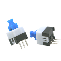 Interrupteur à bouton-poussoir d'alimentation 7*7mm avec micro-interrupteur à loquet 7mm à une rangée 3pin interrupteur à clé autobloquant