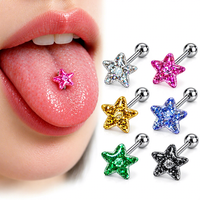 Piercing de langue Hiphop Star en acrylique, bijou de langue en améthyste pour mariages/anniversaires, vente en gros, exportation