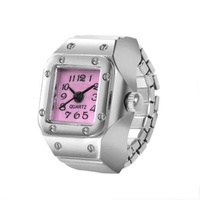 Montre à doigt punk, mini bracelet élastique pour hommes, femmes, étudiants, montre à doigt en alliage, bijoux, horloge rétro, montre à quartz romaine, bague