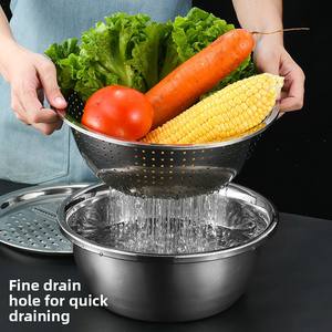 Ручной кухонный инструмент для резки фруктов и овощей, набор из трех предметов из нержавеющей стали, умывальник - Product Image 2