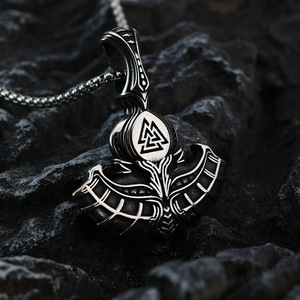 Themed Pendant Stainless Steel Viking Thor Hammer Necklace Men's Retro Hip Hop Style Gift Jewelry - Product Image 4