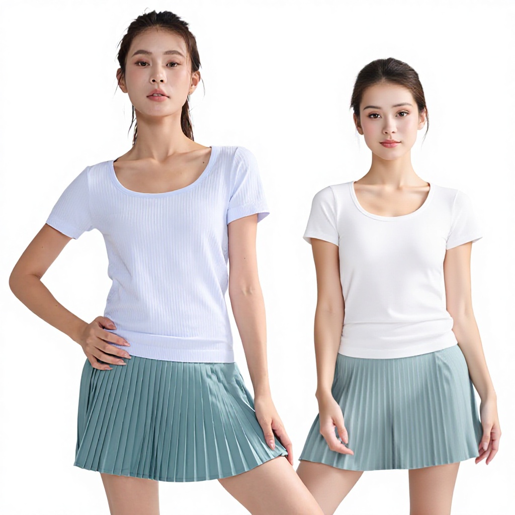 Plus Size Pilates Short-Sleeve Yoga Wear Fitness Yoga Top Women's Built-In Bra Sports Quick-Dry Spandex/Nylon T-Shirt