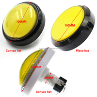Boutons poussoirs de jeu de grande taille éclairés par LED de 100 mm, boutons poussoirs d'arcade pour machines de jeu de frappe, fabriqués en plastique durable