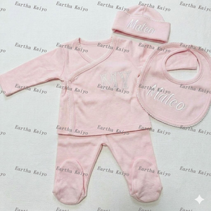 Conjunto <span class=keywords><strong>de</strong></span> <span class=keywords><strong>Ropa</strong></span> Personalizada para Bebé Recién Nacido, 100% Algodón, Regalo para Baby Shower, Invierno, Monograma - Product Image 5