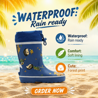 Chaussures imperméables pour enfants en caoutchouc naturel durable et tendance, légères, imprimées d'animaux de la forêt, bottes de pluie pour enfants, vente en gros