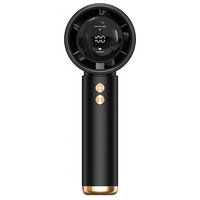 Ventilador de Mano Eléctrico USB, Mini Enfriador Portátil con Pantalla LCD, Bajo Ruido, para Auto y Uso en Exteriores, Tecnología de Vanguardia, Color Negro