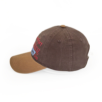 Gorra de béisbol de algodón 100% de 6 paneles con logotipo bordado 3D personalizado de dos colores ajustable de alta calidad
