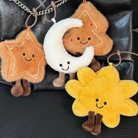 Pendentif en peluche Soleil et Lune transfrontalier, mignon, en forme de croissant, en matériau PP, fabriqué en Chine, accessoire de sac, porte-clés, cadeau