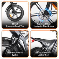 Vélo GT20 7 vitesses 20 pouces Fatbike avec batterie intégrée 48V V20 Pro Fatbike hybride Vente en gros pour adultes GT20 Batterie intégrée dans le tube diagonal