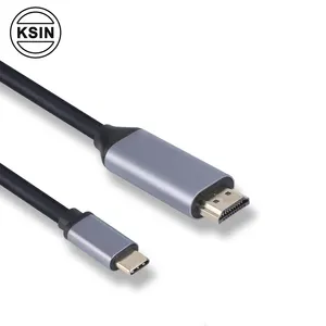 1080P 4K 1.8M สายแปลง USB Type-C เป็น HDTV ประเภท C เป็นสายอะแดปเตอร์ HDMI