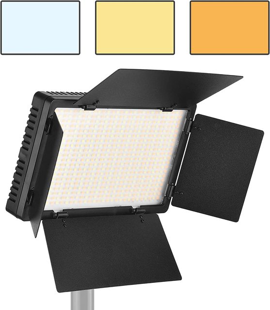 Professional LED Video Light for Photography LED-600 with 600PCS Bi- 3200-5600K for Studio Live Stream Makeup