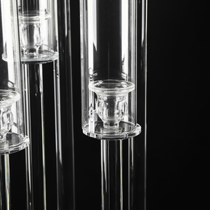 Hiện đại bán buôn dài xuất phát rõ ràng Glass Crystal Glass chủ Đèn Lồng Nến ống xi lanh centerpieces <span class=keywords><strong>candelabra</strong></span> - Product Image 5