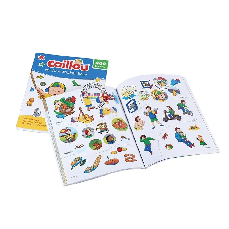 Libro da colorare per bambini con adesivi per cartoni animati stampa personalizzata di libri adesivi per cartoni animati per bambini