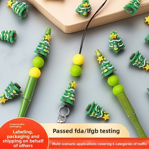 For Niche Style <b>Silicone</b> Gel <b>Beads</b> Christmas Tree Ornaments Model 1455 DIY Creative Christmas Keychain Small Gift Pendant - Product Image 2