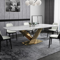 Vevor — ensemble de Table à manger multi-style et moderne, en marbre et céramique, avec Base en pierre, pour salle à manger