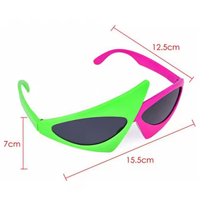 Nouveau Unisexe Nouveauté <span class=keywords><strong>Roy</strong></span> Purdy Lunettes De Soleil Vert Rose Contraste Asymétrique Triangulaire Lunettes Noir Rouge Cadres Hip-Hop Style Parties - Product Image 3