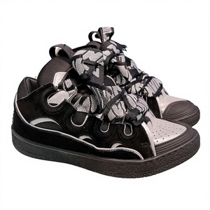 Men's Retro Board Walking <b>Shoes</b> Thick Tongue Colorful Matching Casual Leather Lace-up Waterproof Breathable Comfort Anti-Slip - Product Image 1