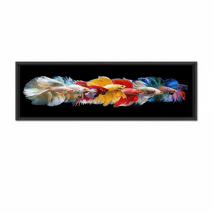 Vibrant Betta Fish Art Deco Panel Print Abstract Glass Wall Art Hanging Clear <b>Framed</b> <b>Canvas</b> - Product Image 2