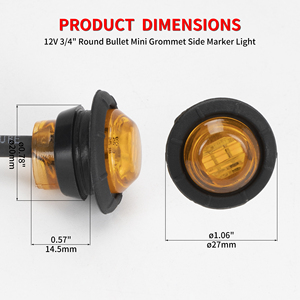 Đèn báo màu vàng 12V, lắp bảng điều khiển 3/4 inch, đèn LED báo hiệu, chống nước IP67, dùng cho ô tô, thuyền, máy móc, thiết bị - Product Image 2