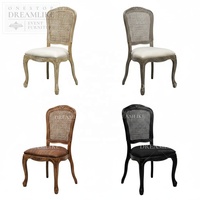 Chaise de style Louis en PP durable haut de gamme, motif grain de bois, siège rembourré, pour extérieur, hôtel, banquet, commande en gros OEM ODM