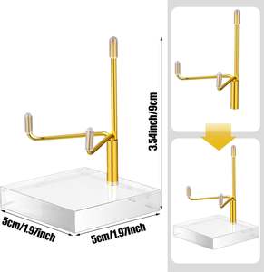 Naxilai 8 adet ayarlanabilir gümüş Metal kol ekran standı 2X2X3.5 inç kristal tutucu şövale için kaya Mineral plastik el sanatları - Product Image 5
