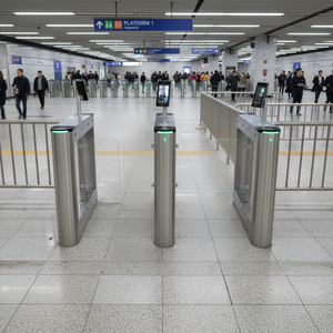 メーカー直販 304ステンレス鋼 IP54 2方向ブラシレスモーター スイング式回転ゲート 挟み込み防止 後部追突防止アクセス - Product Image 1