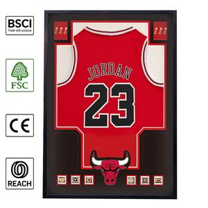 Cadre en bois massif personnalisé pour <span class=keywords><strong>maillot</strong></span> de football, basketball, <span class=keywords><strong>NBA</strong></span>, collection commémorative, avec signature Ronaldo, pour <span class=keywords><strong>maillot</strong></span> de football ou de basketball. - Product Image 2