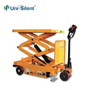 Elevador de tijera doble manual con certificación Uni-Silent CE ISO con almohadilla antideslizante y carro de mesa elevadora hidráulica de 4 ruedas LTD150 - Product Image 3